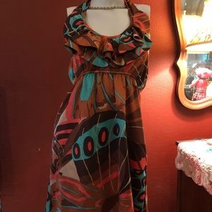 Judith March tie multicolor dress